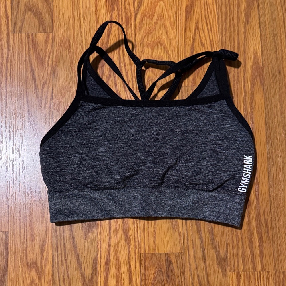 Gymshark Charcoal Adapt Strappy Sports Bra